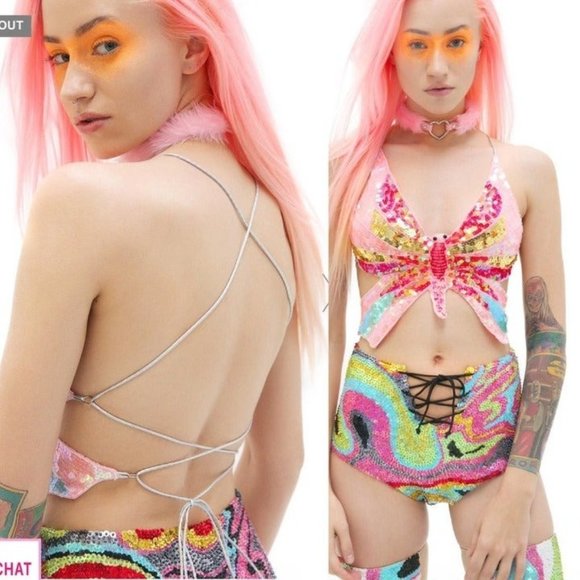 Butterfly Babe Shimmer Sequin Top - Picture 11 of 11